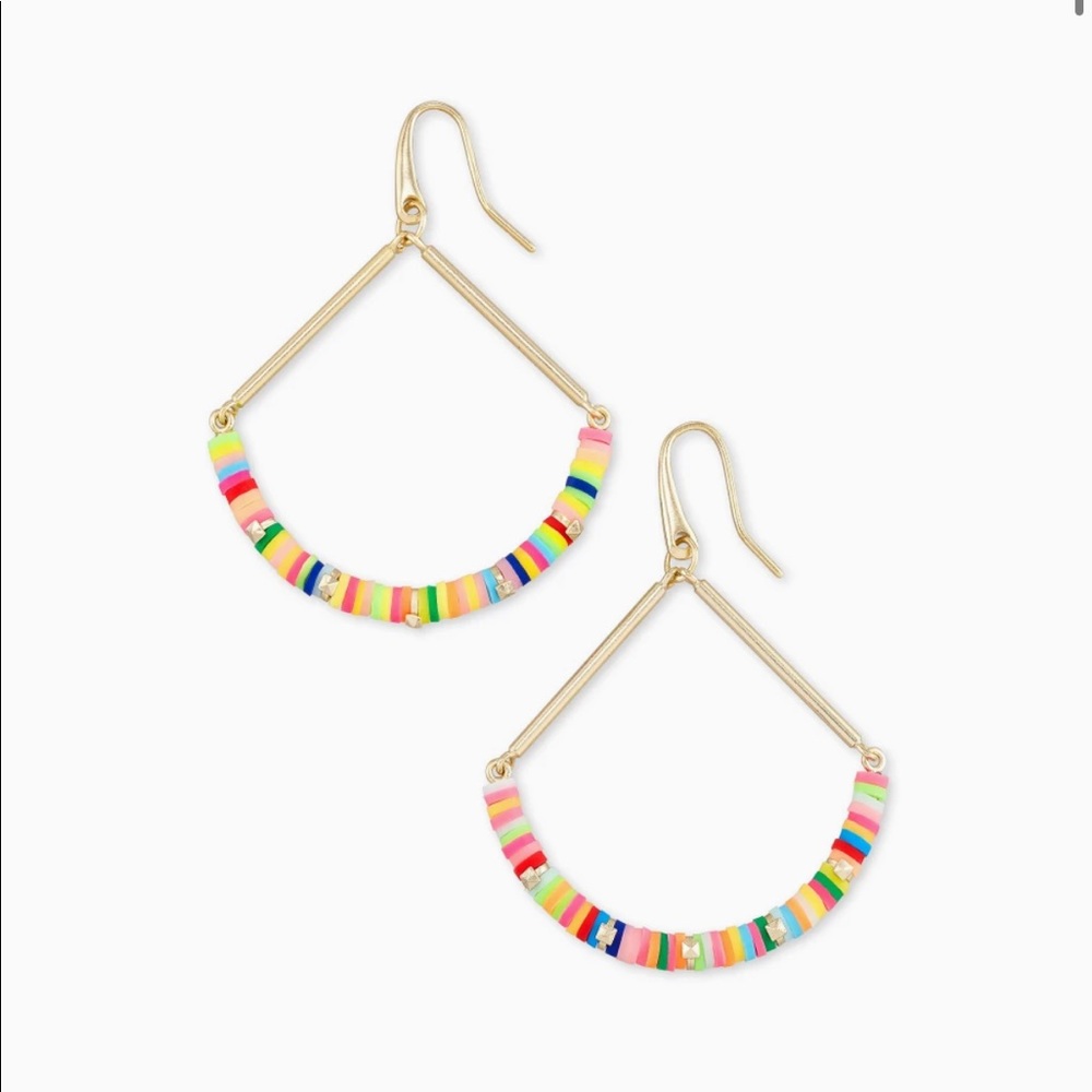Kendra Scott Reece Gold Drop Earrings In Neon Mix